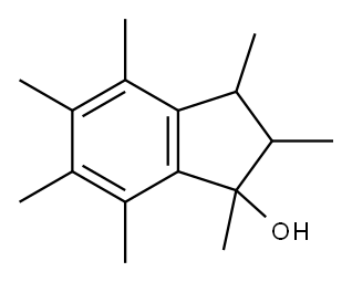 1H-Inden-1-ol, 2,3-dihydro-1,2,3,4,5,6,7-heptamethyl- Struktur