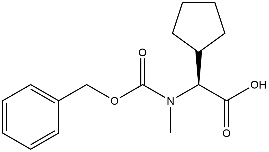 (S)-2-(((Benzyloxy)carbonyl)(methyl)amino)-2-cyclopentylacetic acid Structure