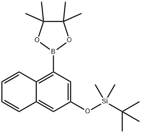 叔丁基二甲基((4-(4,4,5,5-四甲基-1,3,2-二氧硼杂环戊烷-2-基)萘-2-基)氧基)硅烷 结构式