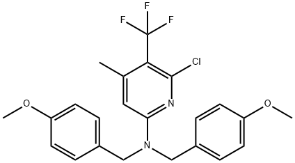 2-Pyridinamine, 6-chloro-N,N-bis[(4-methoxyphenyl)methyl]-4-methyl-5-(trifluoromethyl)- 化学構造式