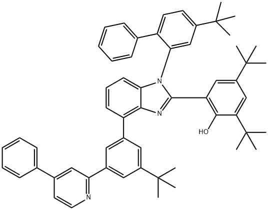 2411987-40-9 2,4-di-tert-butyl-6-(4-(3-(tert-butyl)-5-(4-phenylpyridin-2-yl)phenyl)-1-(4-(tert-butyl)-[1,1'-biphenyl]-2-yl)-1H-benzo[d]imidazol-2-yl)phenol