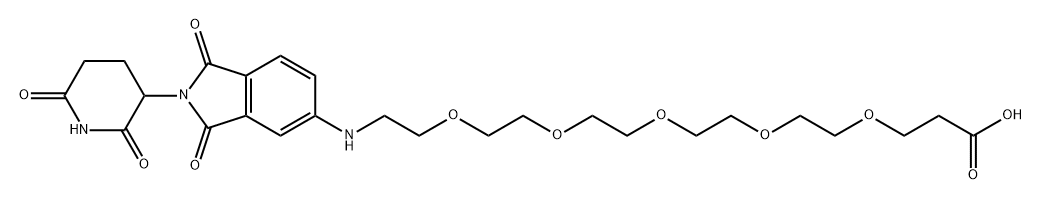 Propanoic acid, 3-[[14-[[2-(2,6-dioxo-3-piperidinyl)-2,3-dihydro-1,3-dioxo-1H-isoindol-5-yl]amino]-3,6,9,12-tetraoxatetradec-1-yl]oxy]- Structure