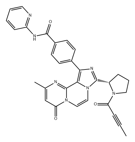 Benzamide, 4-[2-methyl-4-oxo-9-[(2S)-1-(1-oxo-2-butyn-1-yl)-2-pyrrolidinyl]-4H-imidazo[5',1':3,4]pyrazino[1,2-a]pyrimidin-11-yl]-N-2-pyridinyl-|阿卡替尼杂质6