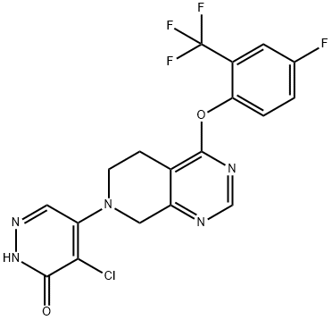 3(2H)-Pyridazinone, 4-chloro-5-[4-[4-fluoro-2-(trifluoromethyl)phenoxy]-5,8-dihydropyrido[3,4-d]pyrimidin-7(6H)-yl]- Struktur