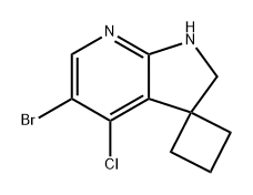 Spiro[cyclobutane-1,3'-[3H]pyrrolo[2,3-b]pyridine], 5'-bromo-4'-chloro-1',2'-dihydro- Structure