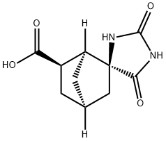Spiro[bicyclo[2.2.1]heptane-2,4'-imidazolidine]-6-carboxylic acid, 2',5'-dioxo-, (1S,2S,4R,6R)- 结构式