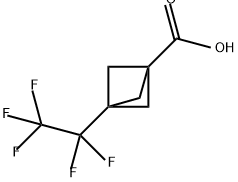 Bicyclo[1.1.1]pentane-1-carboxylic acid, 3-(1,1,2,2,2-pentafluoroethyl)- Structure