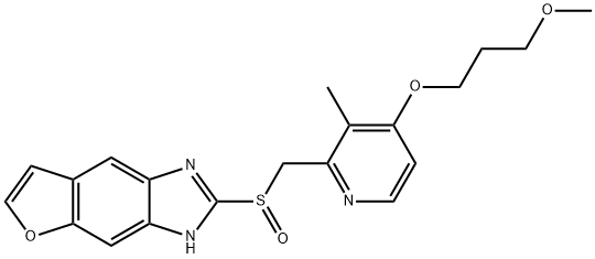 3H-Furo[2,3-f]benzimidazole, 2-[[[4-(3-methoxypropoxy)-3-methyl-2-pyridinyl]methyl]sulfinyl]- Struktur