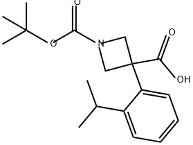 1,3-Azetidinedicarboxylic acid, 3-[2-(1-methylethyl)phenyl]-, 1-(1,1-dimethylethyl) ester,2414186-34-6,结构式