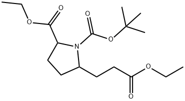 5-(2-Ethoxycarbonyl-ethyl)-pyrrolidine-1,2-dicarboxylic acid 1-tert-butyl ester 2-ethyl ester Structure