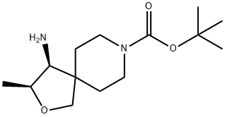 2-Oxa-8-azaspiro[4.5]decane-8-carboxylic acid, 4-amino-3-methyl-, 1,1-dimethylethyl ester, (3S,4S)- Structure