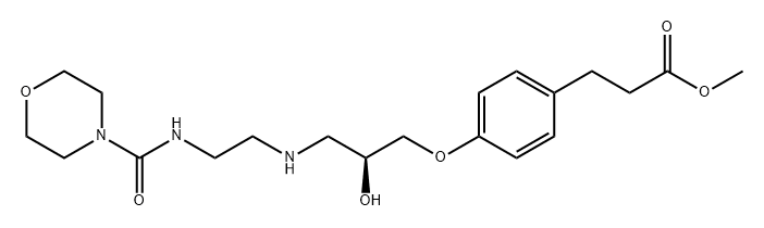 Benzenepropanoic acid, 4-[(2S)-2-hydroxy-3-[[2-[(4-morpholinylcarbonyl)amino]ethyl]amino]propoxy]-, methyl ester Struktur