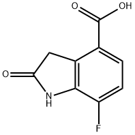1H-Indole-4-carboxylic acid, 7-fluoro-2,3-dihydro-2-oxo- Struktur