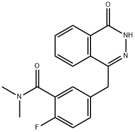 Benzamide, 5-[(3,4-dihydro-4-oxo-1-phthalazinyl)methyl]-2-fluoro-N,N-dimethyl- Struktur