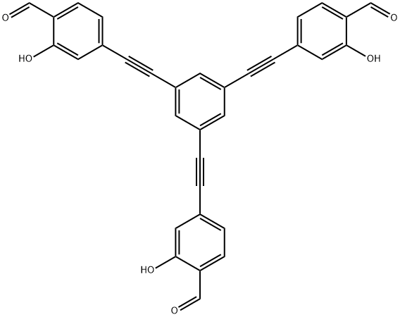 4,4',4''-(苯-1,3,5-三基三(乙炔-2,1-二基))三(2-羟基苯甲醛),2415867-40-0,结构式