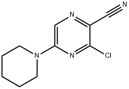3-氯-5-(1-哌啶基)-2-吡嗪甲腈 结构式