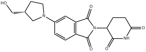 2-(2,6-Dioxo-3-piperidinyl)-5-[(3R)-3-(hydroxymethyl)-1-pyrrolidinyl]-1H-isoindole-1,3(2H)-dione 结构式