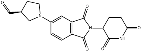 (3S)-1-[2-(2,6-Dioxo-3-piperidinyl)-2,3-dihydro-1,3-dioxo-1H-isoindol-5-yl]-3-pyrrolidinecarboxaldehyde 结构式