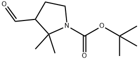 3-甲酰基-2,2-二甲基吡咯烷-1-羧酸叔丁酯 结构式