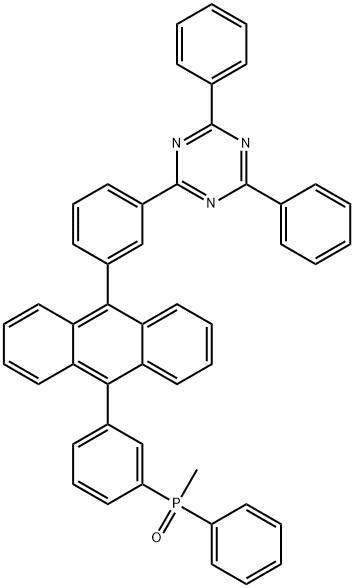 2-[3-[10-[3-(methylphenylphosphinyl)phenyl]-9-anthracenyl]phenyl]-4,6-diphenyl-1,3,5-Triazine 结构式