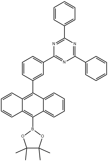 2,4-diphenyl-6-[3-[10-(4,4,5,5-tetramethyl-1,3,2-dioxaborolan-2-yl)-9-anthracenyl]phenyl]-1,3,5-Triazine,2416848-20-7,结构式