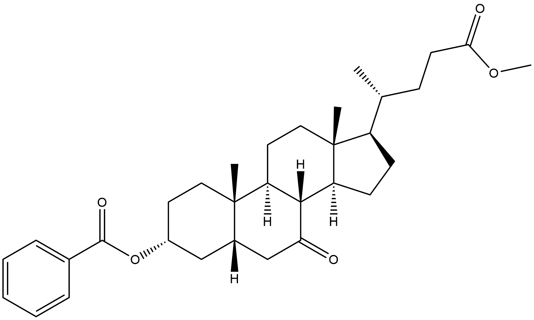 Cholan-24-oic acid, 3-(benzoyloxy)-7-oxo-, methyl ester, (3α,5β)- Structure