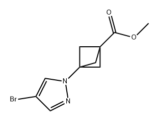 Bicyclo[1.1.1]pentane-1-carboxylic acid, 3-(4-bromo-1H-pyrazol-1-yl)-, methyl ester Structure