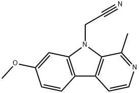 9H-Pyrido[3,4-b]indole-9-acetonitrile, 7-methoxy-1-methyl- Structure