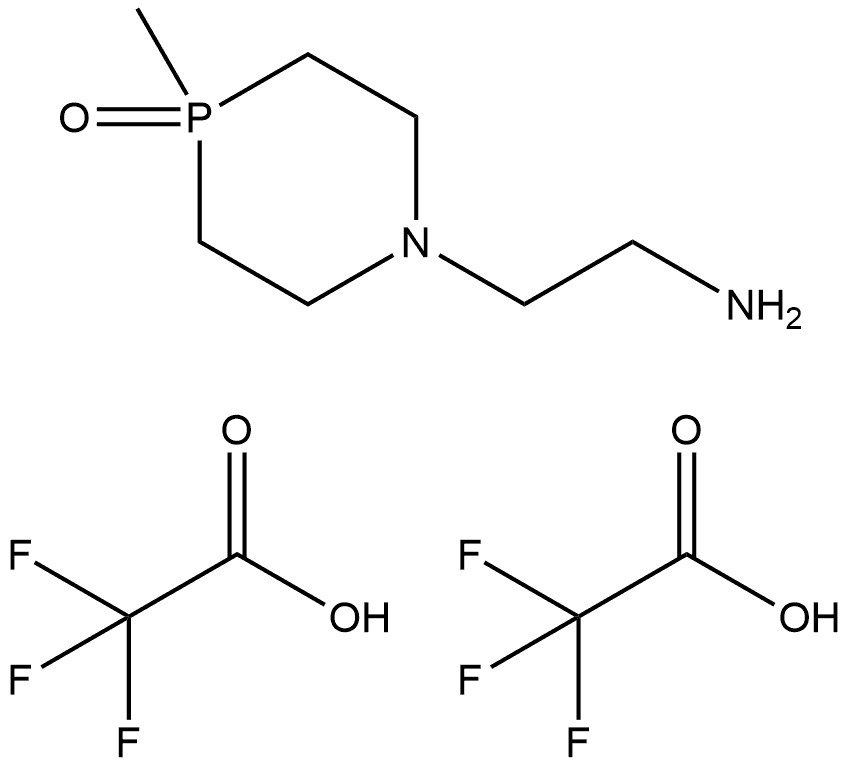 1,4-Azaphosphorine-1(2H)-ethanamine, tetrahydro-4-methyl-, 4-oxide, 2,2,2-trifluoroacetate (1:2) 结构式