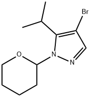 1H-Pyrazole, 4-bromo-5-(1-methylethyl)-1-(tetrahydro-2H-pyran-2-yl)- Structure