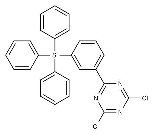 2,4-DICHLORO-6-(3-(TRIPHENYLSILYL)PHENYL)-1,3,5-TRIAZINE, 2422046-29-3, 结构式
