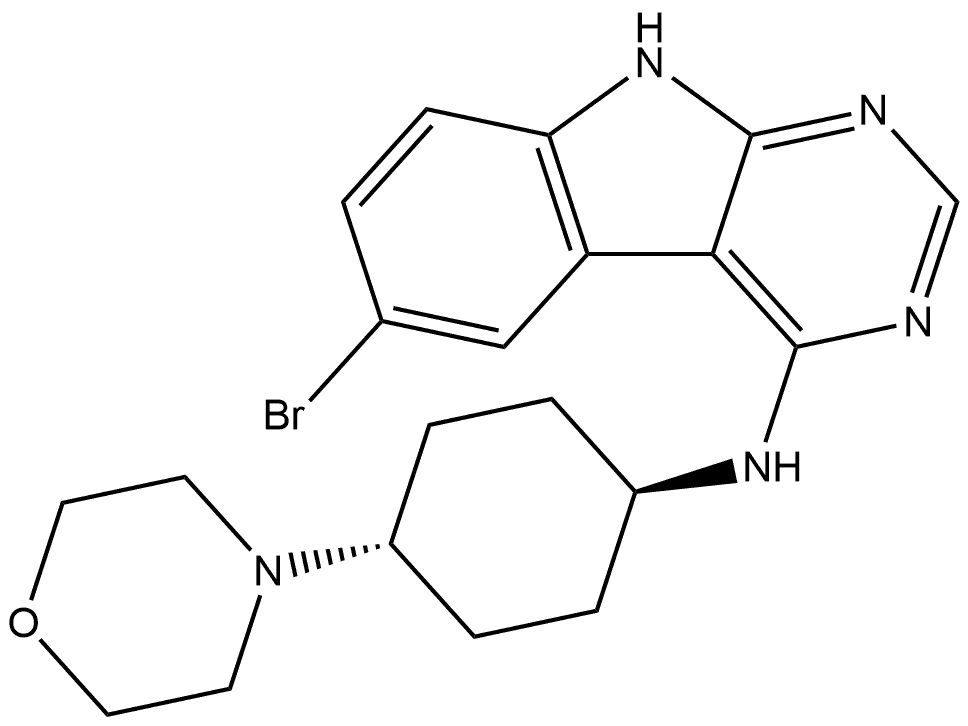 6-Bromo-N-[trans-4-(4-morpholinyl)cyclohexyl]-9H-pyrimido[4,5-b]indol-4-amine Structure