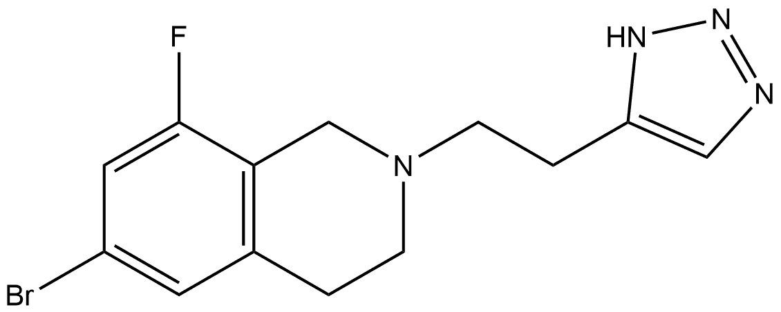 6-Bromo-8-fluoro-1,2,3,4-tetrahydro-2-[2-(1H-1,2,3-triazol-5-yl)ethyl]isoquinoline 结构式