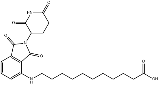 Undecanoic acid, 11-[[2-(2,6-dioxo-3-piperidinyl)-2,3-dihydro-1,3-dioxo-1H-isoindol-4-yl]amino]- Struktur