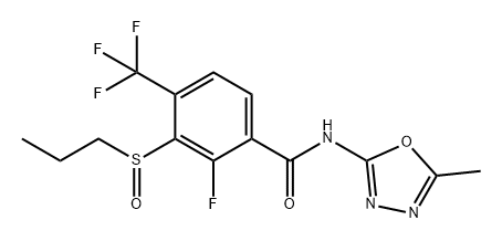 Benzamide, 2-fluoro-N-(5-methyl-1,3,4-oxadiazol-2-yl)-3-(propylsulfinyl)-4-(trifluoromethyl)- Structure