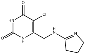 2,4(1H,3H)-Pyrimidinedione, 5-chloro-6-[[(3,4-dihydro-2H-pyrrol-5-yl)amino]methyl]- Structure