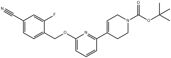 [2,4'-Bipyridine]-1'(2'H)-carboxylic acid, 6-[(4-cyano-2-fluorophenyl)methoxy]-3',6'-dihydro-, 1,1-dimethylethyl ester Struktur
