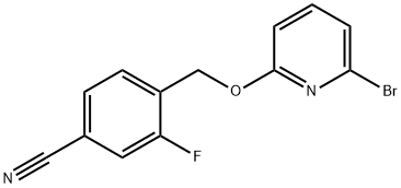 Benzonitrile, 4-[[(6-bromo-2-pyridinyl)oxy]methyl]-3-fluoro- 结构式