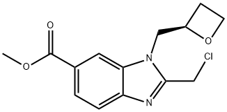 (R)-2-(氯甲基)-1-(2-氧杂环丁基甲基)-1H-苯并咪唑-6-甲酸甲酯, 2436737-09-4, 结构式