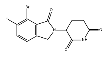 3-(7-溴-6-氟-1-氧代异吲哚啉-2-基)哌啶-2,6-二酮, 2438243-30-0, 结构式