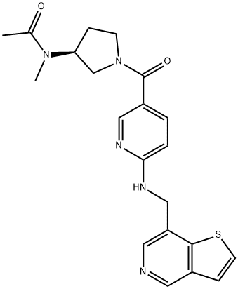 N-Methyl-N-[(3S)-1-[[6-[(thieno[3,2-c]pyridin-7-ylmethyl)amino]-3-pyridinyl]carbonyl]-3-pyrrolidinyl]acetamide,2439092-22-3,结构式