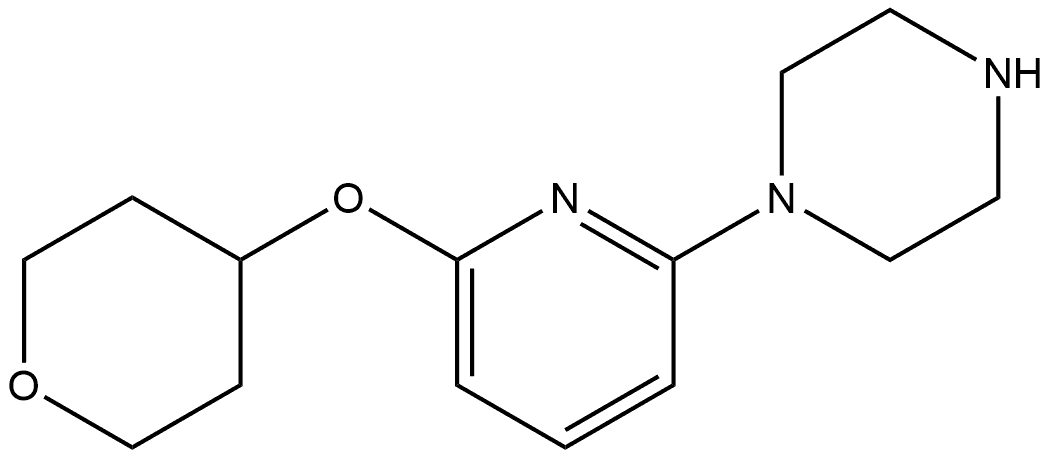 1-[6-[(Tetrahydro-2H-pyran-4-yl)oxy]-2-pyridinyl]piperazine 结构式