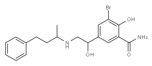 Benzamide, 3-bromo-2-hydroxy-5-[1-hydroxy-2-[(1-methyl-3-phenylpropyl)amino]ethyl]- Struktur