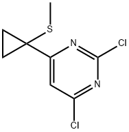 Pyrimidine, 2,4-dichloro-6-[1-(methylthio)cyclopropyl]- Structure