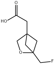 2-Oxabicyclo[2.1.1]hexane-4-acetic acid, 1-(fluoromethyl)- Struktur