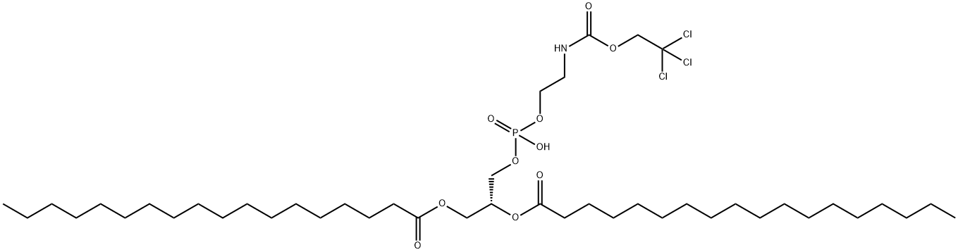 5,7,11-Trioxa-2-aza-6-phosphanonacosanoic acid, 6-hydroxy-12-oxo-9-[(1-oxooctadecyl)oxy]-, 2,2,2-trichloroethyl ester, 6-oxide, (9R)- 结构式