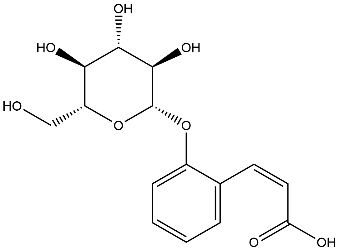 2-Propenoic acid, 3-[2-(β-D-glucopyranosyloxy)phenyl]-, (2Z)- Structure