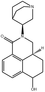 1H-Benz[de]isoquinolin-1-one, 2-(3S)-1-azabicyclo[2.2.2]oct-3-yl-2,3,3a,4,5,6-hexahydro-6-hydroxy-, (3aS)- Struktur