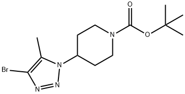 1-Piperidinecarboxylic acid, 4-(4-bromo-5-methyl-1H-1,2,3-triazol-1-yl)-, 1,1-dimethylethyl ester Structure