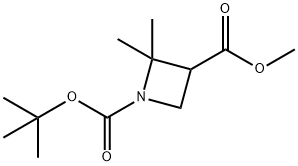 1,3-Azetidinedicarboxylic acid, 2,2-dimethyl-, 1-(1,1-dimethylethyl) 3-methyl ester Struktur